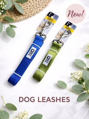 NEW Pet Zone Dog Leash Blue or Green Nylon Durable Clip Choose Color
